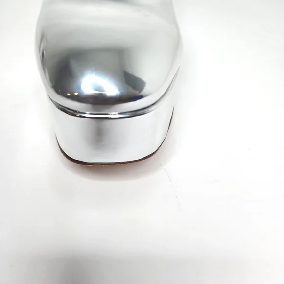 Larroude Ari Metallic Leather Ankle Strap Platform Sandals Size 8 - Picture 5 of 11